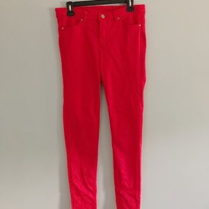 Red Divided Skinny Jeans